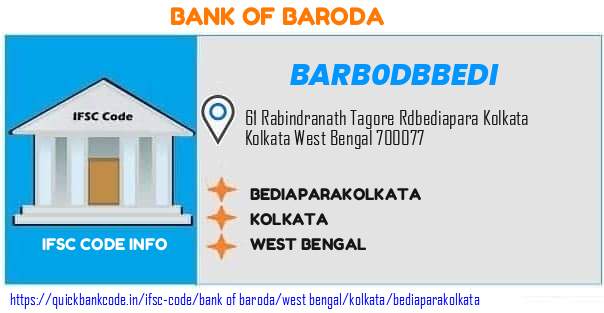 Bank of Baroda Bediaparakolkata BARB0DBBEDI IFSC Code