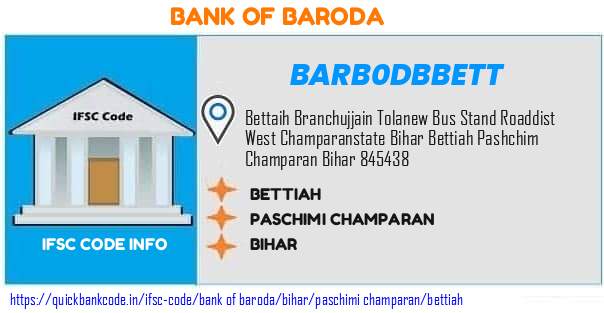 Bank of Baroda Bettiah BARB0DBBETT IFSC Code