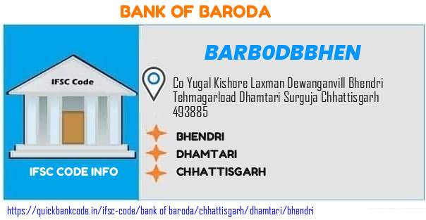 Bank of Baroda Bhendri BARB0DBBHEN IFSC Code