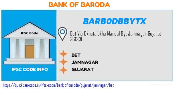 Bank of Baroda Bet BARB0DBBYTX IFSC Code