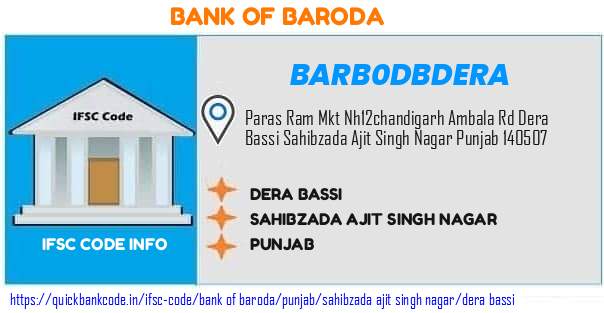 Bank of Baroda Dera Bassi BARB0DBDERA IFSC Code