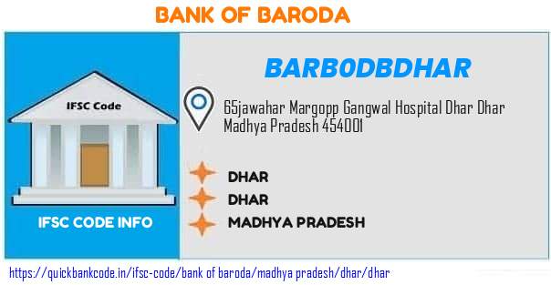 Bank of Baroda Dhar BARB0DBDHAR IFSC Code