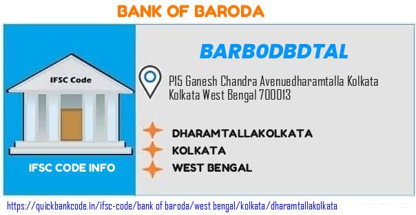 Bank of Baroda Dharamtallakolkata BARB0DBDTAL IFSC Code