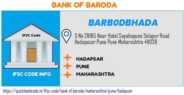 Bank of Baroda Hadapsar BARB0DBHADA IFSC Code