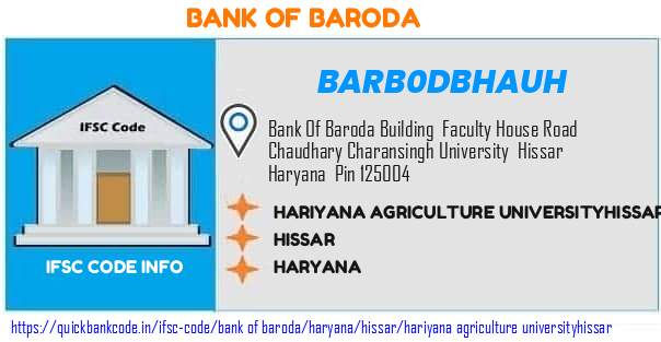 Bank of Baroda Hariyana Agriculture Universityhissar BARB0DBHAUH IFSC Code