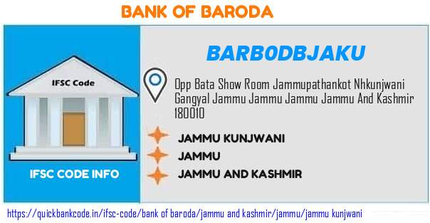 Bank of Baroda Jammu Kunjwani BARB0DBJAKU IFSC Code