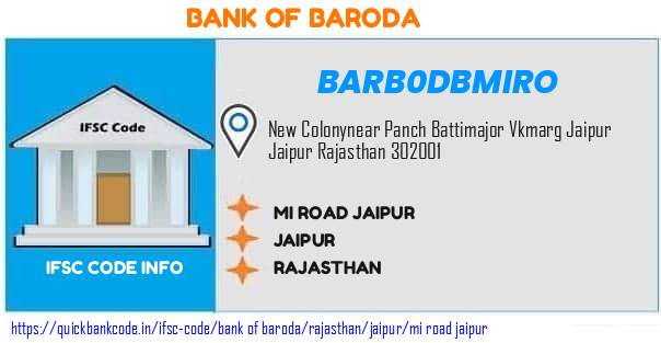 Bank of Baroda Mi Road Jaipur BARB0DBMIRO IFSC Code