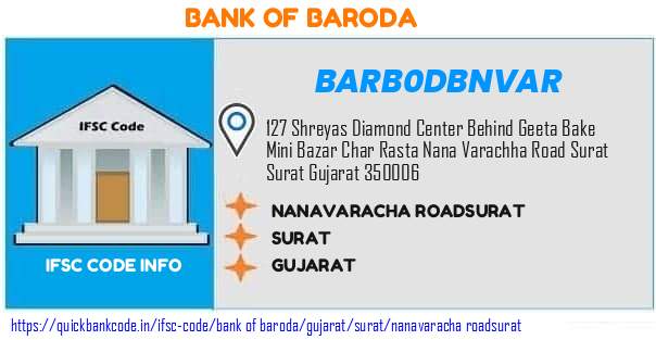 Bank of Baroda Nanavaracha Roadsurat BARB0DBNVAR IFSC Code
