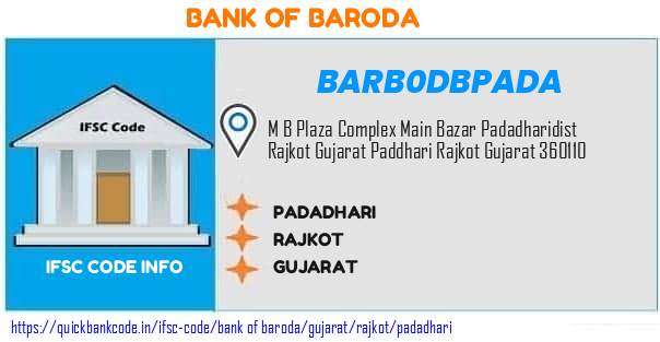 BARB0DBPADA Bank of Baroda. PADADHARI