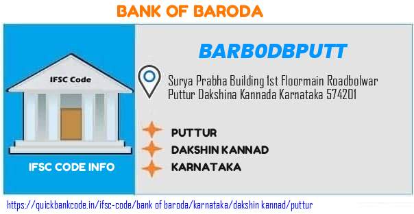 Bank of Baroda Puttur BARB0DBPUTT IFSC Code