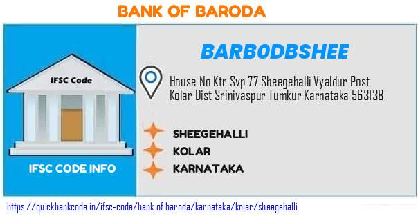 Bank of Baroda Sheegehalli BARB0DBSHEE IFSC Code