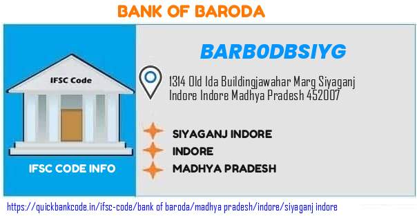 Bank of Baroda Siyaganj Indore BARB0DBSIYG IFSC Code