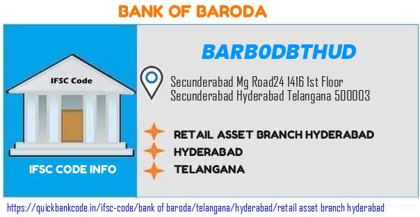 Bank of Baroda Retail Asset Branch Hyderabad BARB0DBTHUD IFSC Code