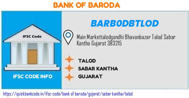 Bank of Baroda Talod BARB0DBTLOD IFSC Code