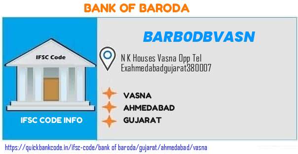 BARB0DBVASN Bank of Baroda. VASNA