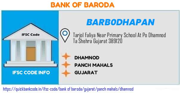 Bank of Baroda Dhamnod BARB0DHAPAN IFSC Code