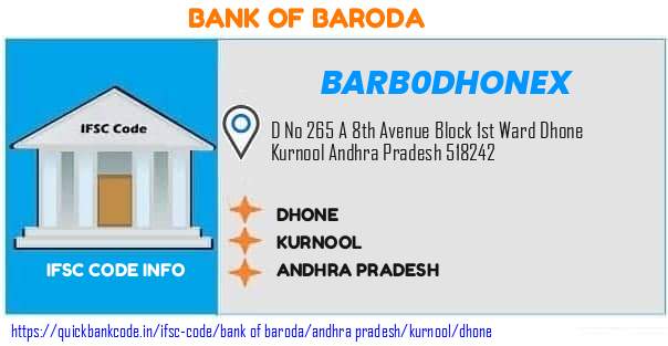 Bank of Baroda Dhone BARB0DHONEX IFSC Code