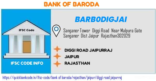 Bank of Baroda Diggi Road Jaipurraj BARB0DIGJAI IFSC Code