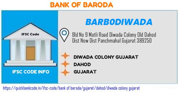 Bank of Baroda Diwada Colony Gujarat BARB0DIWADA IFSC Code