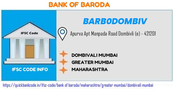 Bank of Baroda Dombivali Mumbai BARB0DOMBIV IFSC Code