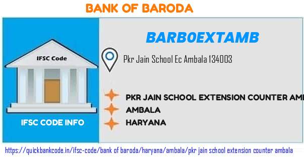 Bank of Baroda Pkr Jain School Extension Counter Ambala BARB0EXTAMB IFSC Code