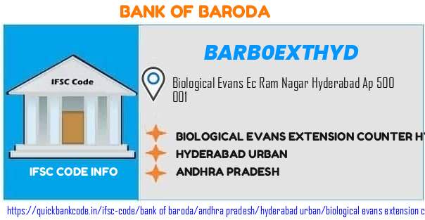 BARB0EXTHYD Bank of Baroda. BIOLOGICAL EVANS EXTENSION COUNTER, HYDERABAD