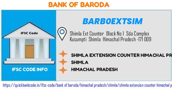 Bank of Baroda Shimla Extension Counter Himachal Pradesh BARB0EXTSIM IFSC Code