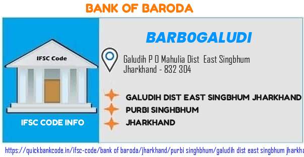 Bank of Baroda Galudih Dist East Singbhum Jharkhand BARB0GALUDI IFSC Code