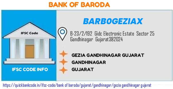 Bank of Baroda Gezia Gandhinagar Gujarat BARB0GEZIAX IFSC Code