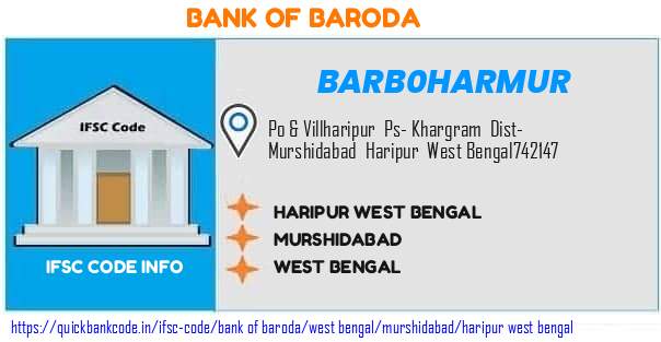 Bank of Baroda Haripur West Bengal BARB0HARMUR IFSC Code