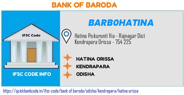Bank of Baroda Hatina Orissa BARB0HATINA IFSC Code