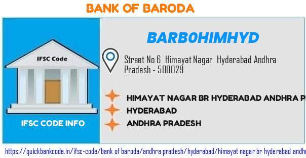 BARB0HIMHYD Bank of Baroda. HIMAYAT NAGAR BR., HYDERABAD, ANDHRA PRADESH