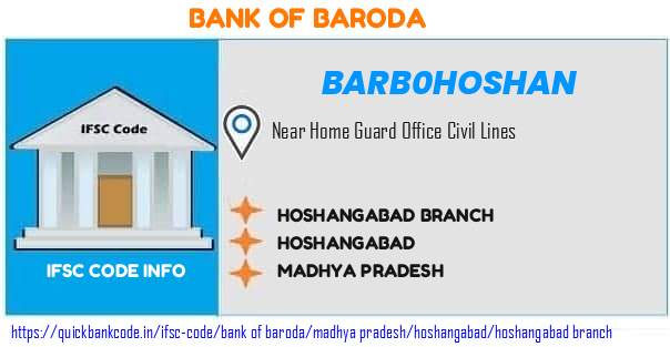 Bank of Baroda Hoshangabad Branch BARB0HOSHAN IFSC Code