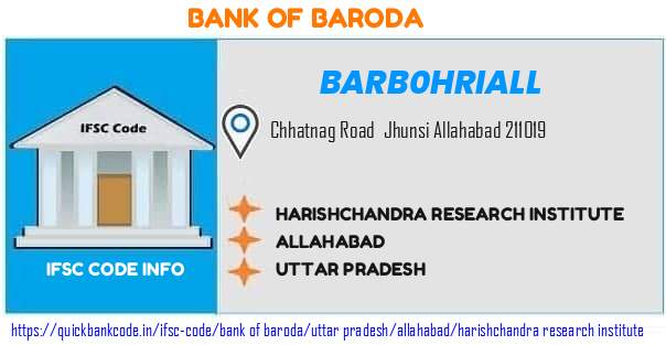 Bank of Baroda Harishchandra Research Institute BARB0HRIALL IFSC Code