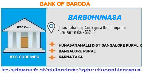 Bank of Baroda Hunasanahalli Dist Bangalore Rural Karnataka BARB0HUNASA IFSC Code