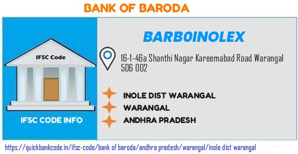 Bank of Baroda Inole Dist Warangal BARB0INOLEX IFSC Code