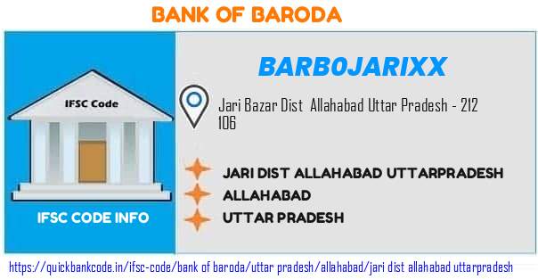 Bank of Baroda Jari Dist Allahabad Uttarpradesh BARB0JARIXX IFSC Code
