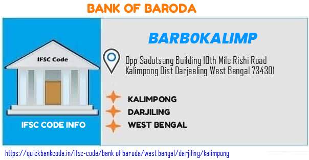 Bank of Baroda Kalimpong BARB0KALIMP IFSC Code