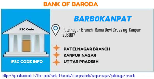 Bank of Baroda Patelnagar Branch BARB0KANPAT IFSC Code
