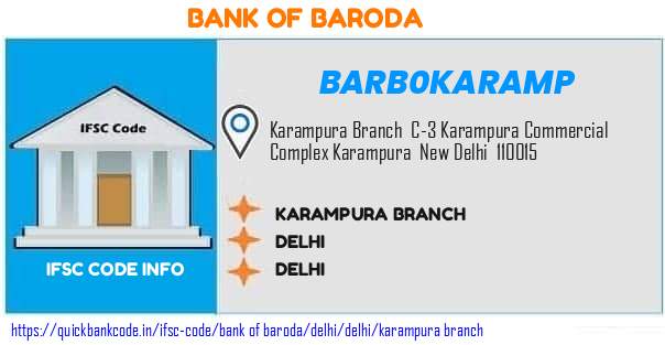 Bank of Baroda Karampura Branch BARB0KARAMP IFSC Code