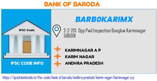 Bank of Baroda Karimnagar A P  BARB0KARIMX IFSC Code