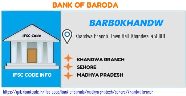 Bank of Baroda Khandwa Branch BARB0KHANDW IFSC Code