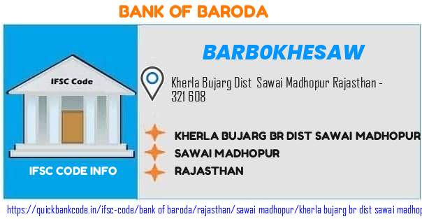 Bank of Baroda Kherla Bujarg Br Dist Sawai Madhopur Rajasthan BARB0KHESAW IFSC Code