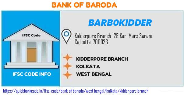 Bank of Baroda Kidderpore Branch BARB0KIDDER IFSC Code