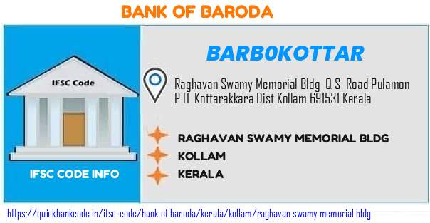 Bank of Baroda Raghavan Swamy Memorial Bldg  BARB0KOTTAR IFSC Code