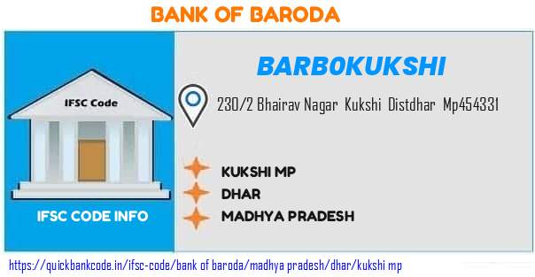 Bank of Baroda Kukshi Mp BARB0KUKSHI IFSC Code