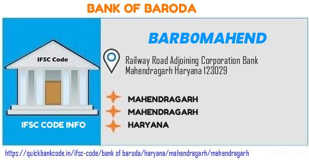 Bank of Baroda Mahendragarh BARB0MAHEND IFSC Code