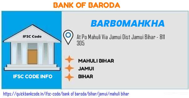 Bank of Baroda Mahuli Bihar BARB0MAHKHA IFSC Code