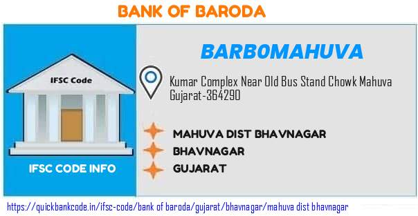 Bank of Baroda Mahuva Dist Bhavnagar BARB0MAHUVA IFSC Code