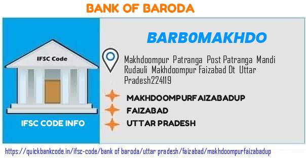 Bank of Baroda Makhdoompurfaizabadup BARB0MAKHDO IFSC Code